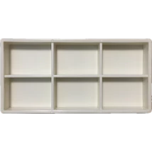 Fogászati tálca, 6 részre osztott, műanyag, fehér, autoklávozható, 1 db Fogászati tálca, 6 részre osztott, műanyag, fehér, autoklávozható, 1 db